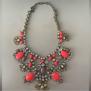 J. Crew Orange, Dusty Lilac and Peridot Statement Necklace